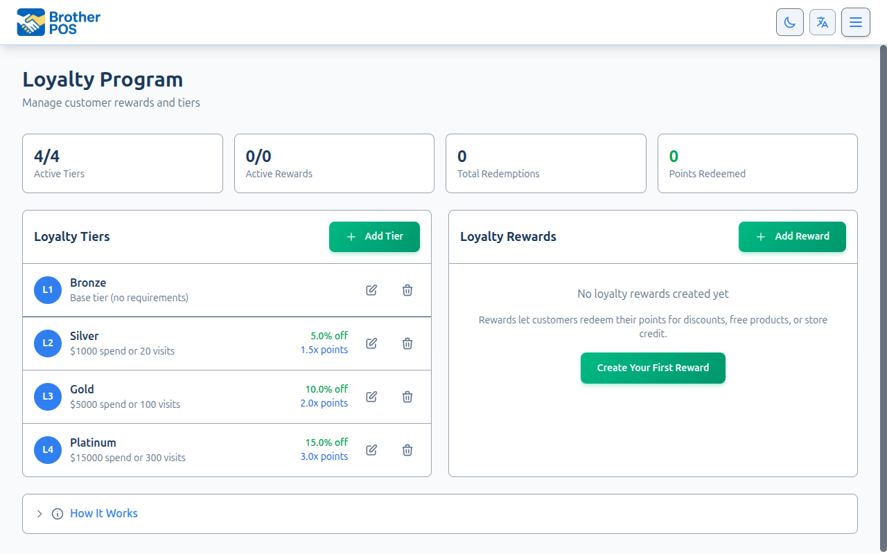 Loyalty program setup