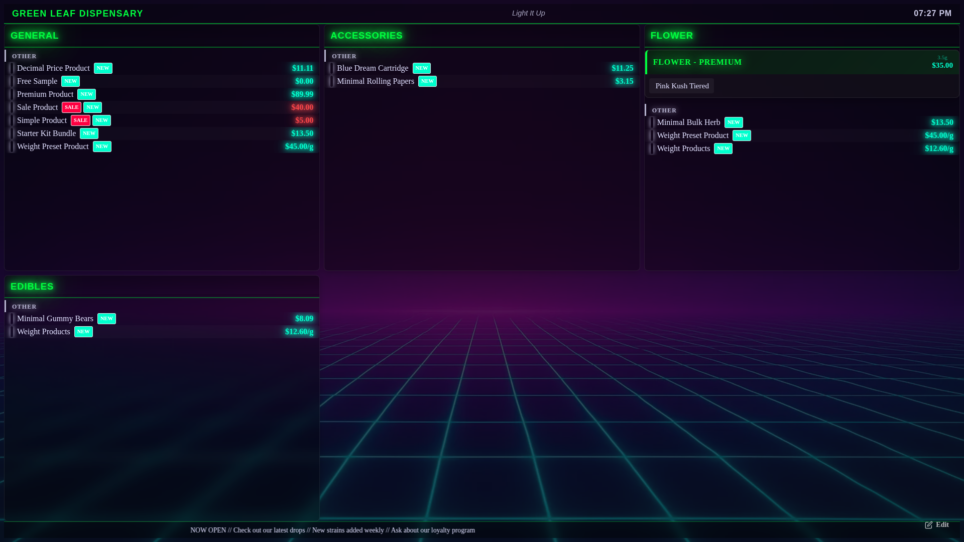 Neon Nights profile example