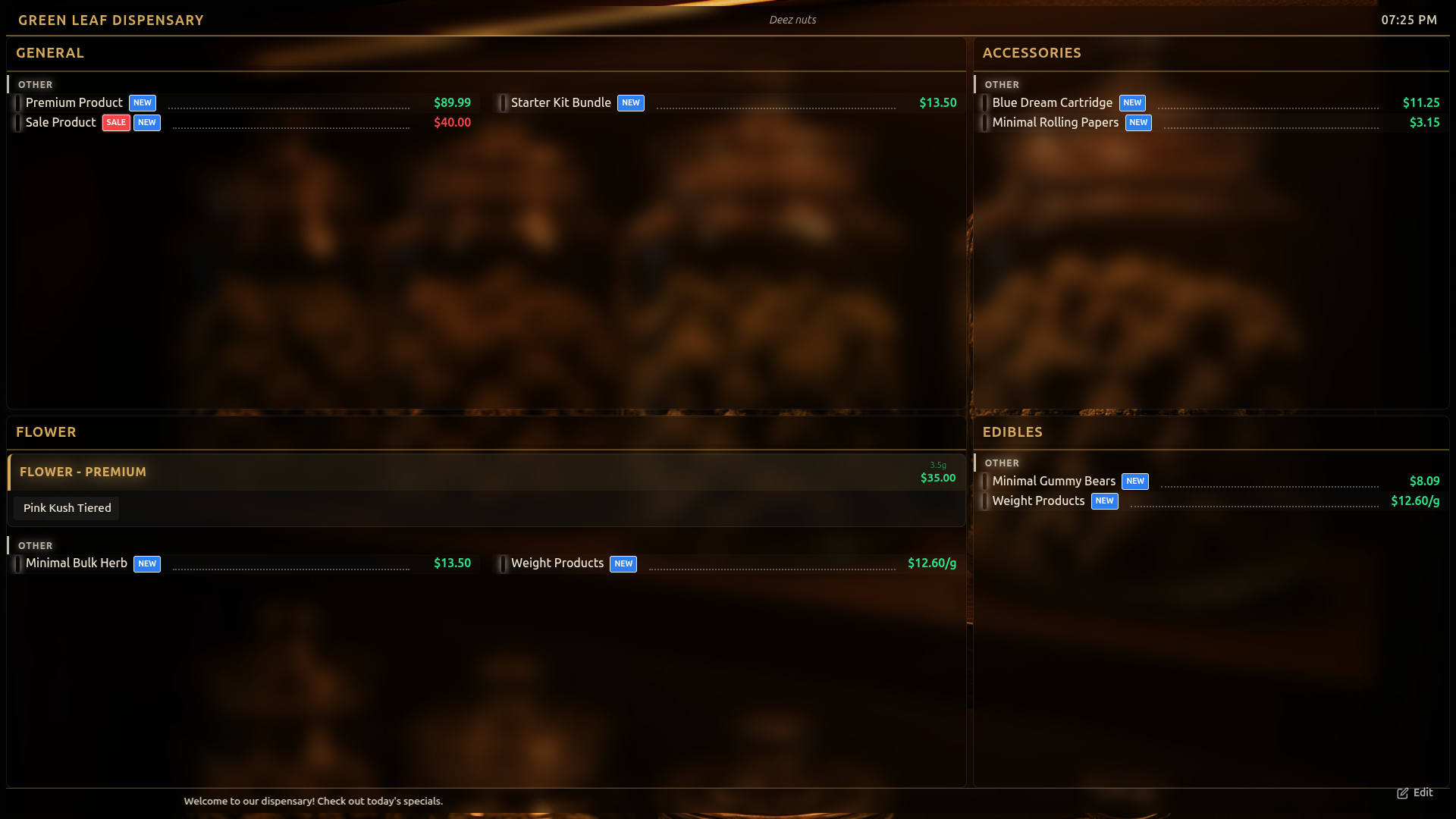 TV Menu Board -- Dark Walnut Gold profile