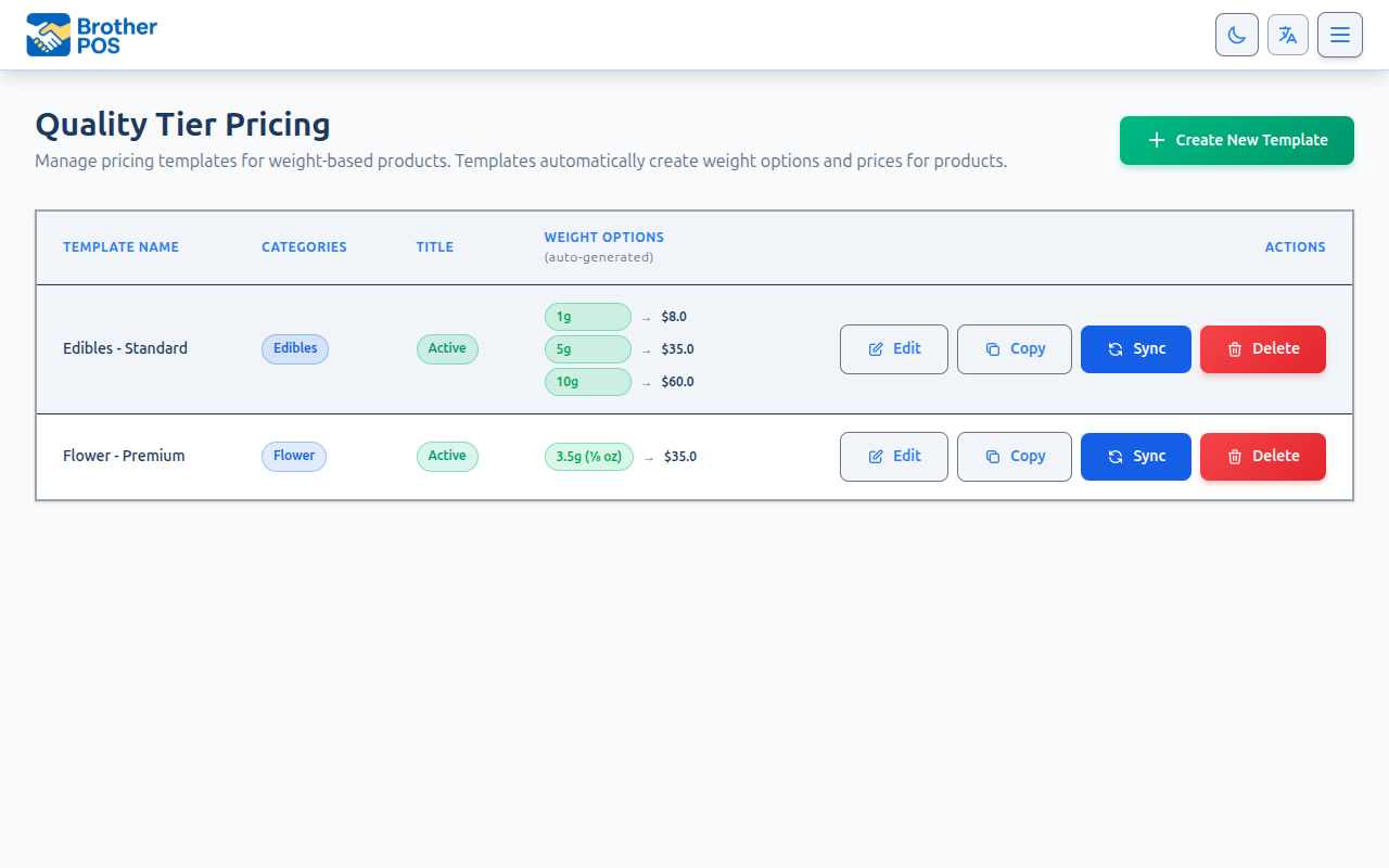 Quality tier settings